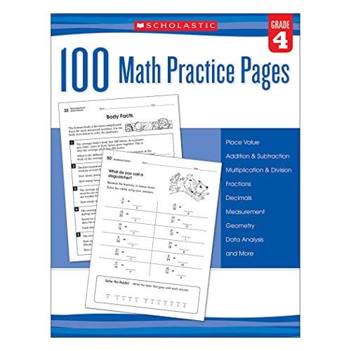 Pre-Owned 100 Math Practice Pages: Grade 4, (Paperback)