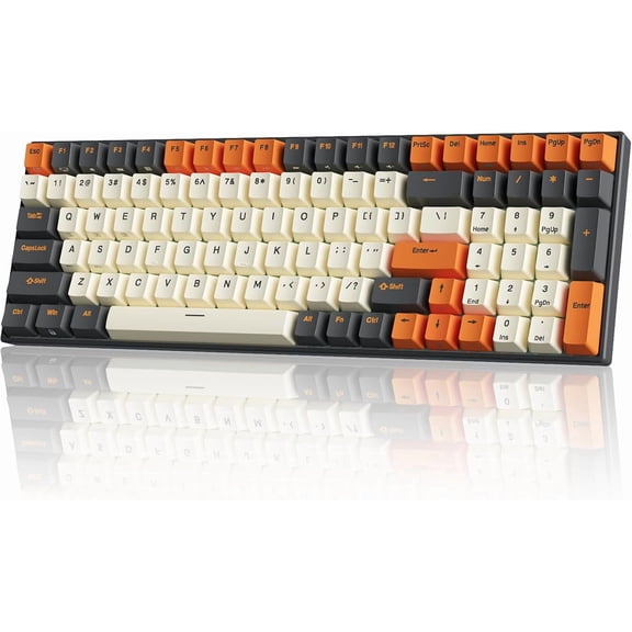 100  Mechanical Keyboard  Backlit Bluetooth5.1/2.4G/Wired 96% Full Size 100-Key Hot Swappable Gaming Keyboard Blue