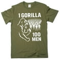 thumbnail image 1 of 100 Men vs 1 Gorilla Internet Meme T-shirt Gorilla Challenge tee funny shirt (4X-Large Military Green), 1 of 6