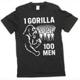 thumbnail image 1 of 100 Men vs 1 Gorilla Internet Meme T-shirt Gorilla Challenge tee funny shirt, 1 of 6