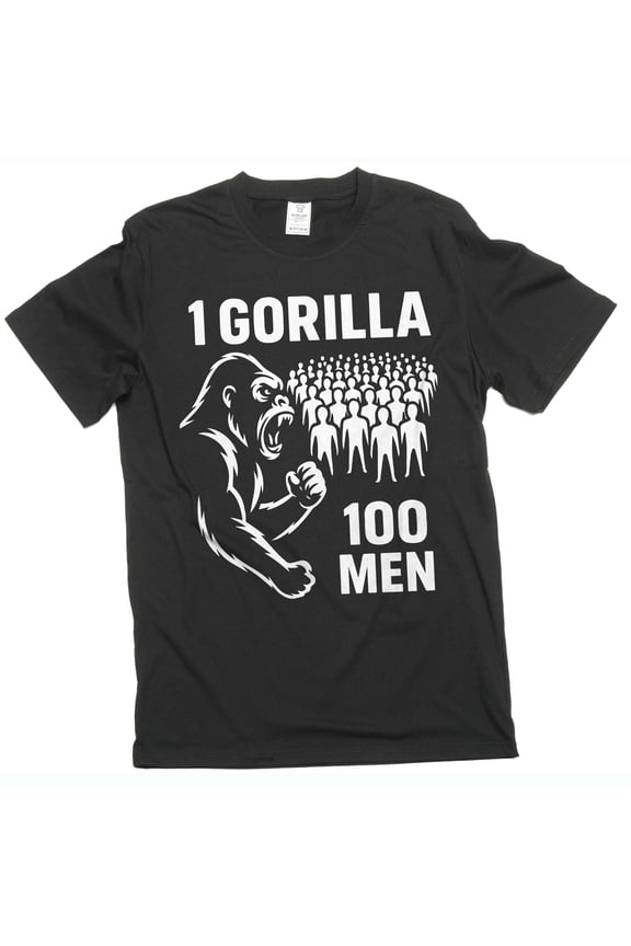 100 Men vs 1 Gorilla Internet Meme T-shirt Gorilla Challenge tee funny shirt