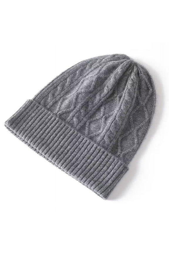 100% Merino Wool Beanies for Women Winter Autumn Solid Warm Soft Wollen Hat Ear Protect Female Bonnet Skullies Cap LightGray