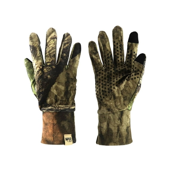 100% Merino Wool Gloves - Touchscreen Compatible - Grip Support - Thermal Moisture Wicking Glove Liners - Mossy Oak - Large