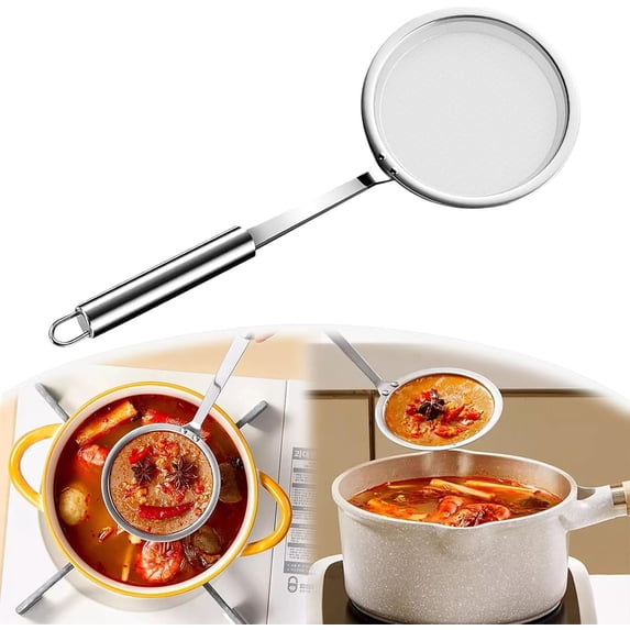 100 Mesh Stainless Steel Extra Ultra Fine Fat Skimmer Spoon, Very Fine ...