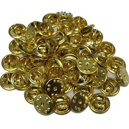 100 Metal Pin Backs - Brass Butterfly Military Clutch Replacement