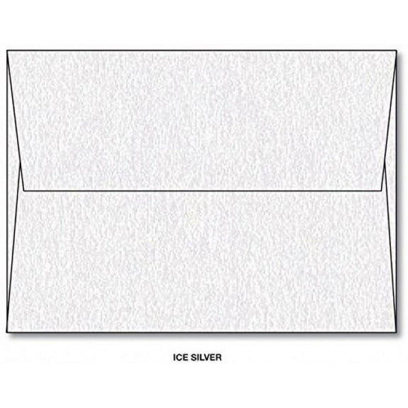 100 Metallic 'Ice Silver' A7 Envelopes - 7.25" x 5.25" - Square Flap - EnvelopesOn Brand Envelopes