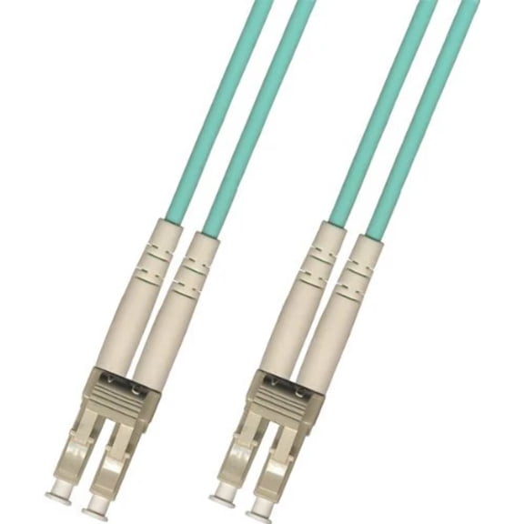 100 Meter 10Gb OM3 Multimode Duplex Fiber Optic Cable (50/125) - LC to LC - Aqua
