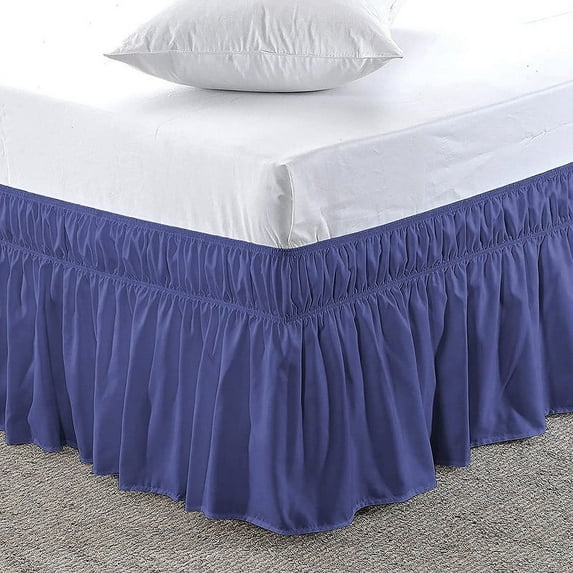 100% Microfiber, Bed Skirts for Adjustable Bed, Elastic Wrap Around Bed Skirts with 14 Inch Tailored Drop, Dust Ruffle Bedskirt Easy to put on & Take off-Royal Blue Solid, Full-XL Size