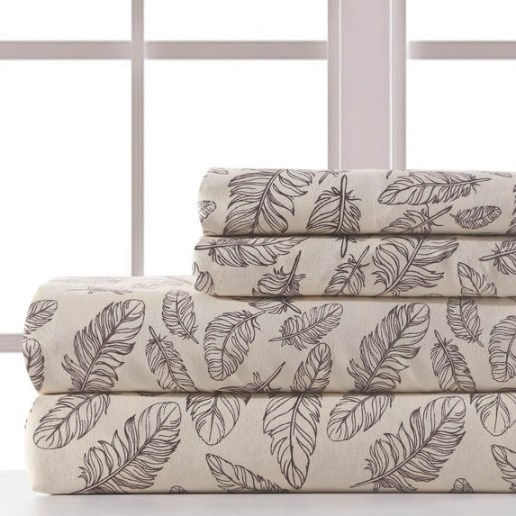 100% Microfiber Sheet Set - Feather Sketch