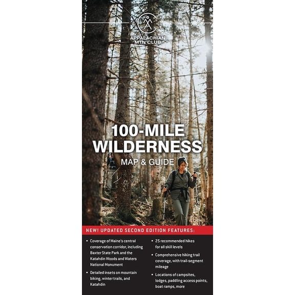 100-Mile Wilderness Map & Guide, (Paperback)