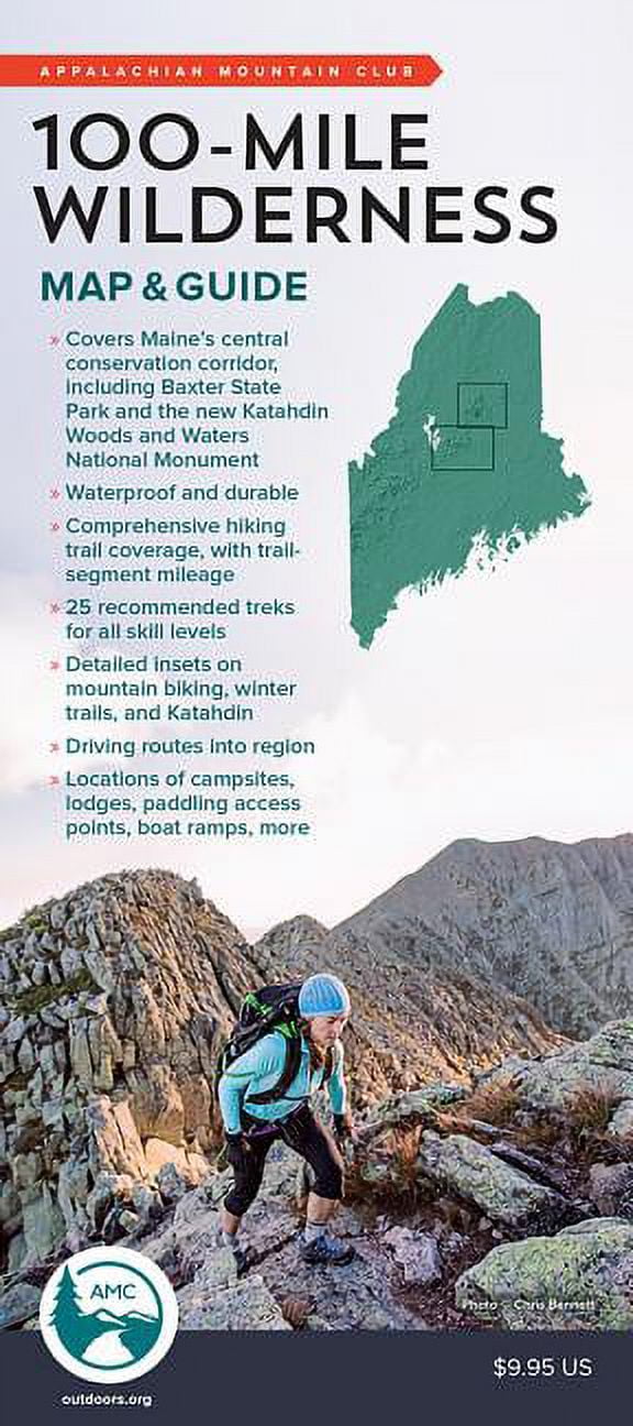 100Mile Wilderness Map & Guide (Sheet map, folded)