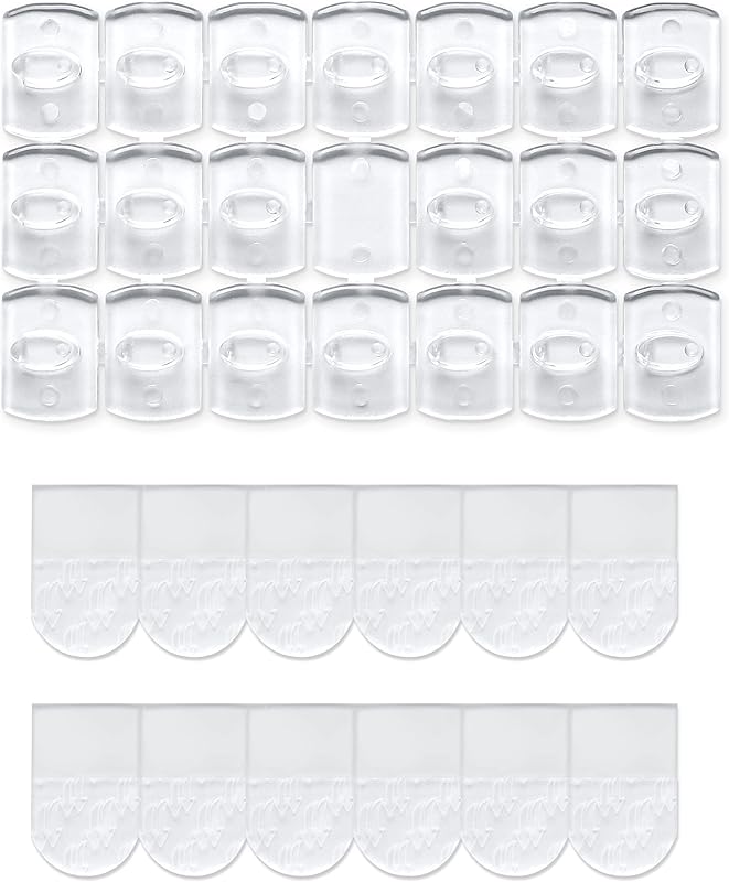 100 Mini Clear Light Clips with 120 Adhesive Strips, Damage-Free Indoor ...