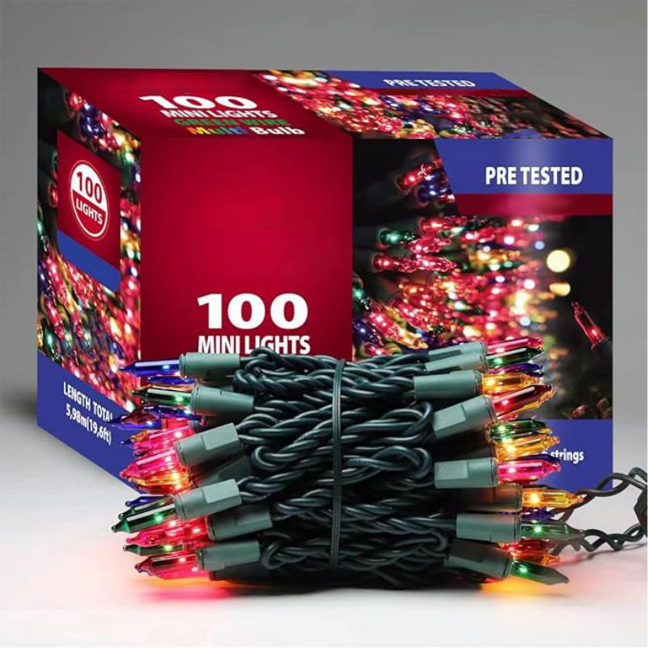 100 Mini String Lights with Green Wire and Multi-Color Bulbs - Perfect for Indoor Christmas Trees, Birthdays, Weddings, and Festive Decor