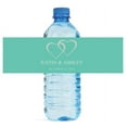 thumbnail image 1 of 100 Modern Mint Hearts Wedding Water Bottle Labels, 1 of 3