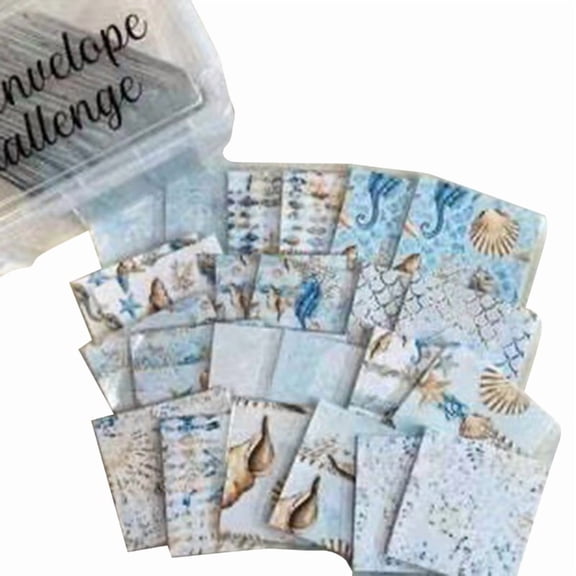 100 Money Saving Envelope Challenge Kits with 100 Number Stickers and Clear Plastic Storage Box for Budget Organizing