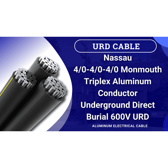 100' Monmouth 4/0-4/0-4/0 Aluminum URD Triplex cable