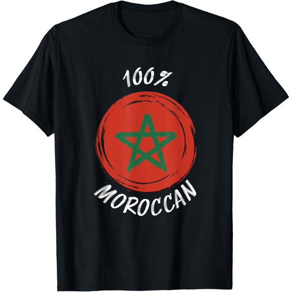 100% Moroccan Shirt | Proud Moroccan Shirt | Flag Morocco T-Shirt