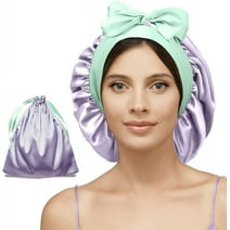 100% Mulberry Silk Bonnet for Curly Hair - Double Layer Silk Hair Wrap – Non-Slip Silk Turban Gift Idea - Reversible Hair Silk Bonnet for Sleeping Women - Silk Cap for Sleeping with Wonder Loop