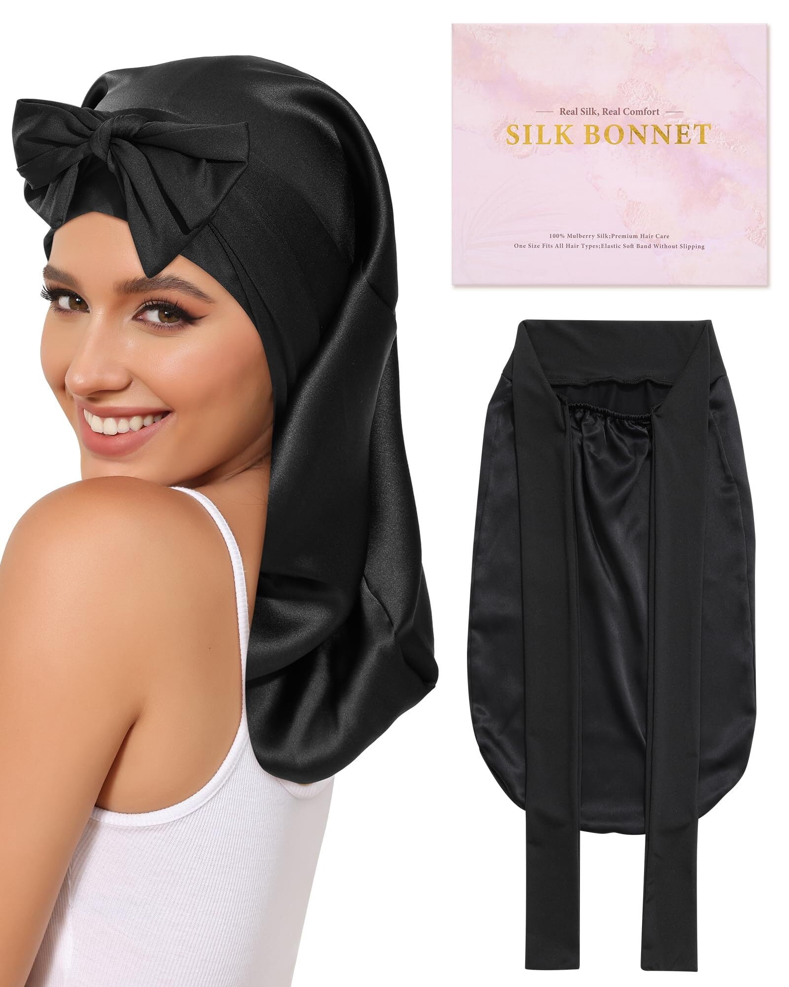 Elegant Silk Bonnet For Long Hair Pictures