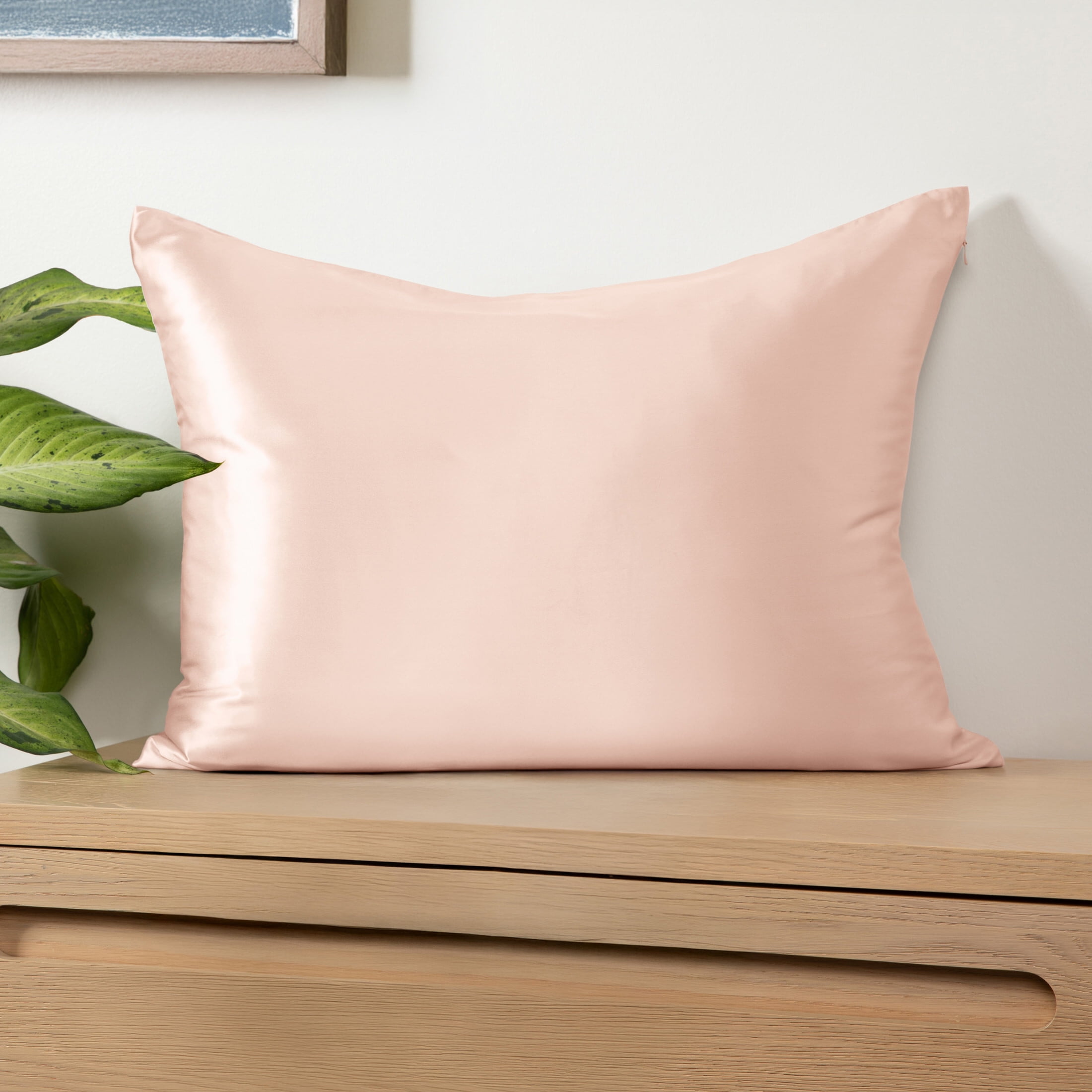 100% Mulberry Silk Pillowcase for Hair and Skin by Noble Linens, Blush