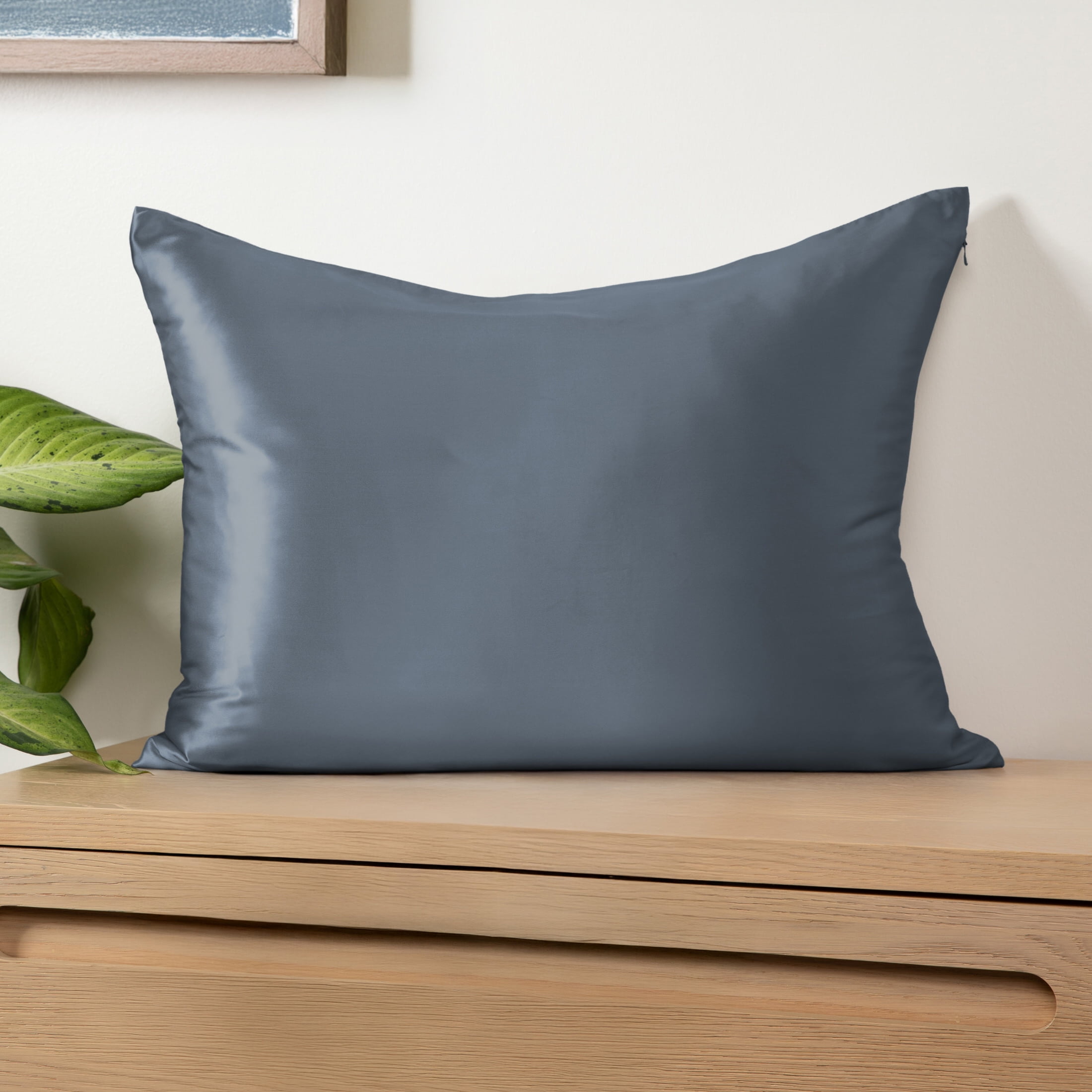 100% Mulberry Silk Pillowcase for Hair and Skin by Noble Linens, Stone Blue