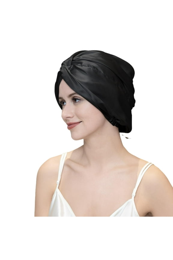 100% Mulberry Silk Reversible Sleep Bonnet – 22 Momme, Double-Layer Hair Wrap & Night Cap for Women