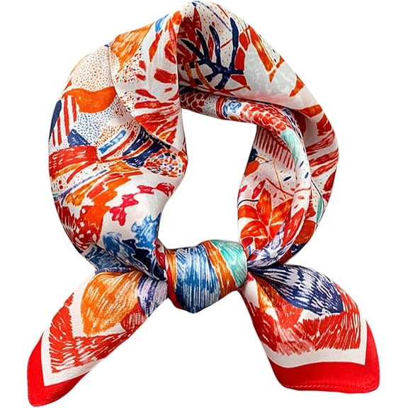 100% Mulberry Silk Scarf for Women Hair Lightweight Square Neckerchief Wrap For Head Scarves 21"