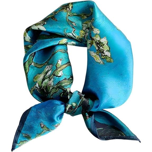100% Mulberry Silk Scarf for Women Hair Lightweight Square Neckerchief Wrap For Head Scarves 21"