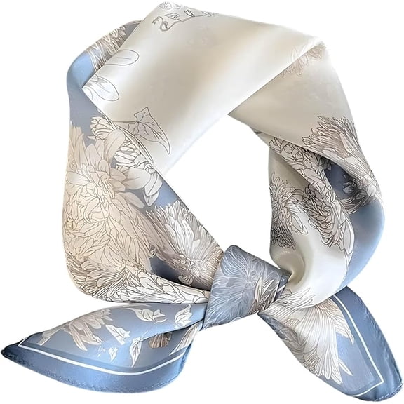 100% Mulberry Silk Scarf for Women Hair Lightweight Square Neckerchief Wrap For Head Scarves 21"