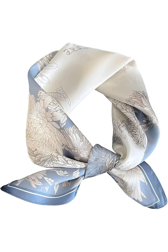 100% Mulberry Silk Scarf for Women Hair Lightweight Square Neckerchief Wrap For Head Scarves 21"