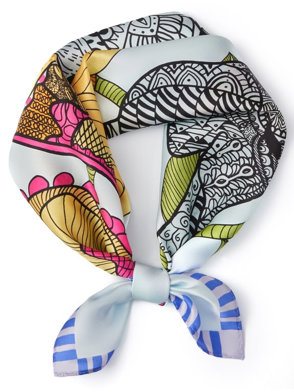 100% Mulberry Silk Scarf for Women Neck Head,Square Scarf 21"x21"for Hair Wrap for Bag,Small Hair Scarf Headscarf