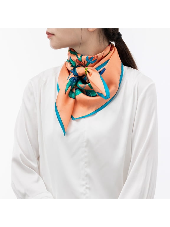 100% Mulberry Silk Scarf for Women Neck Head,Square Scarf 35"x35"for Hair Wrap for Bag,Small Hair Scarf Headscarf
