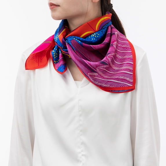 100% Mulberry Silk Scarf for Women Neck Head,Square Scarf 35"x35"for Hair Wrap for Bag,Small Hair Scarf Headscarf