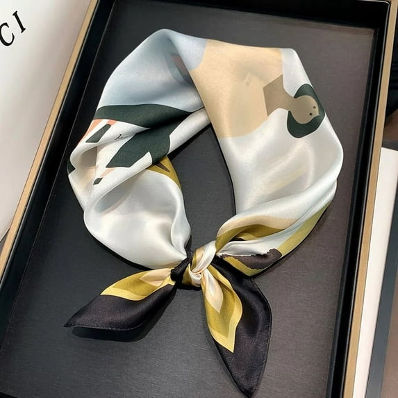 100% Mulberry Silk Scarfs for Women - Lightweight Square Satin Head Scarf - Small Silk Hair Scarf for Sleeping 21" x 21"