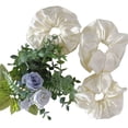 thumbnail image 1 of 100% Mulberry Silk Scrunchies, Elastic Hair Ties, Silk sleep scrunchies, Pure Silk Scrunchy, frizz/damage free scrunchies for Women Girls, 6 Color (Ivory, 3*L), 1 of 5