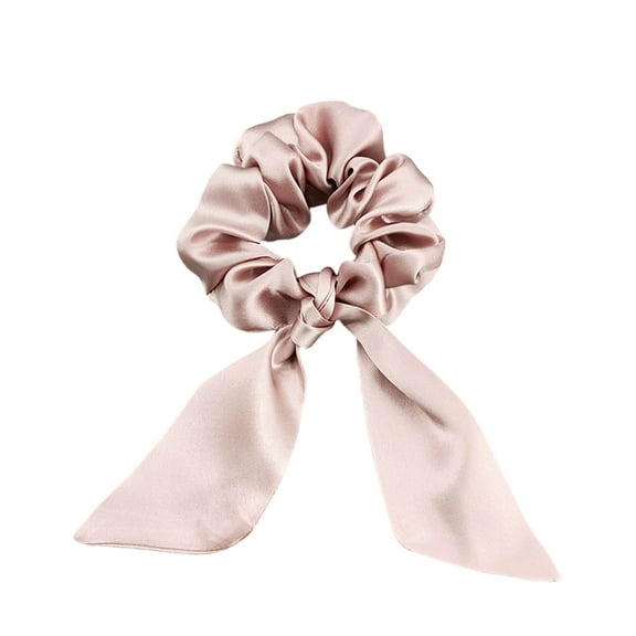 100% Mulberry Silk Scrunchies for Women Grils, Satin Hair Scrunchies, Silk Soft Hair Ties Fashion Hair Bands Hair Bow Ropes Elastic Bracelets Ponytail Holders (Lotus Root Pink）
