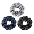 thumbnail image 1 of 100% Mulberry Silk-Scrunchies for Hair Sleep, Women Grils Silk Hair Ties for Frizz & Breakage Curly Hair, No Damage, Elastics Ponytail Holder, 3 Pack, 1 of 15