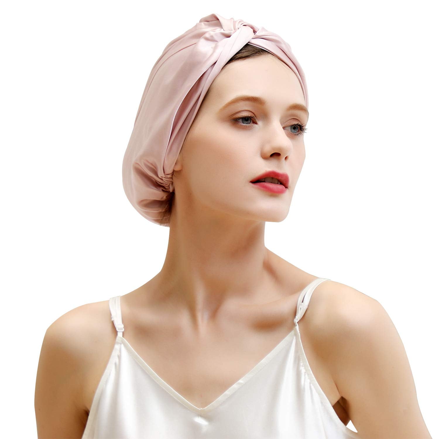 100% Mulberry Silk Sleep Cap for Women Hair Care,Natural Silk