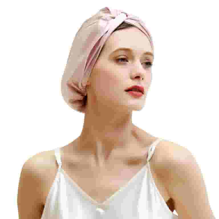 100% Mulberry Silk Sleep Cap for Women Hair Care,Natural Silk