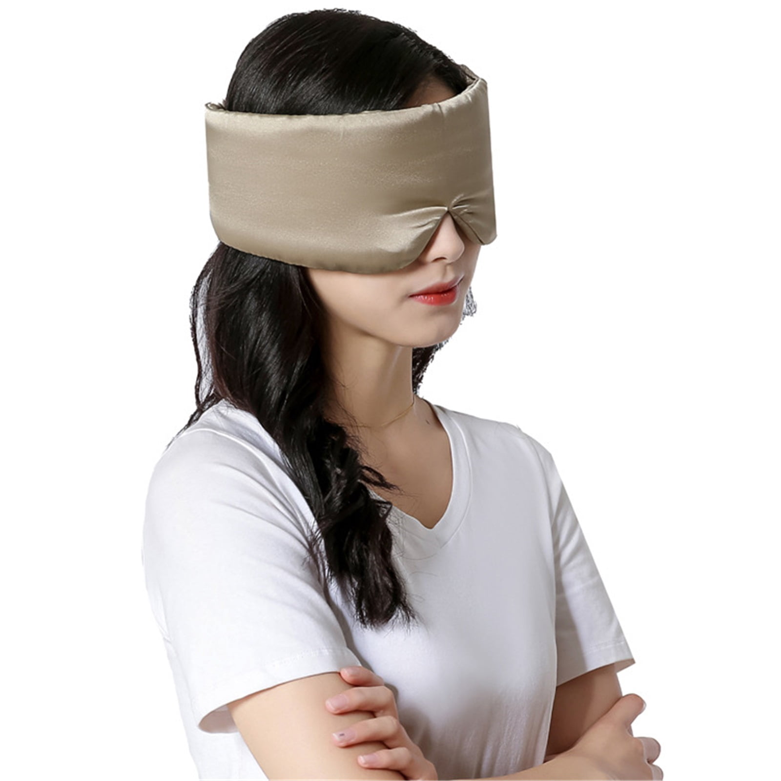 100% Mulberry Silk Sleep Mask, Large Eye Cover for Sleeping, Comfortable and Pressure-Free Sleeping Masks for Women Men, Completely Blackout