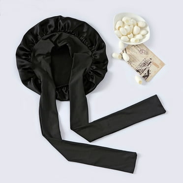 100% Mulberry Silk Sleeping Bonnet for Women Large Sleep Cap with Wide Elastic Tie Band for Curly Dreadlock Braid Hair Care