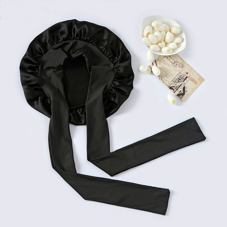 Mulberry Silk Sleeping Bonnet Adjustable Elastic Band Hair Wrap for Braids Curly Amazon.com : 100% Mulberry Silk Bonnet for Sleeping  main image 4