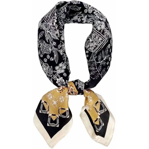 100% Mulberry Silk Square Scarf for Hair-25.6" X25.6'' Women Men Natural Silk Neckerchief Digital Printed Headscarf