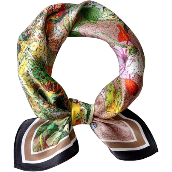 100% Mulberry Silk Square Scarf for Hair-25.6" X25.6'' Women Men Natural Silk Neckerchief Digital Printed Headscarf