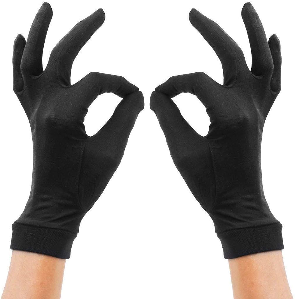 100% Mulberry Silk Thermal Liner Gloves for Skiing, Cycling, and More