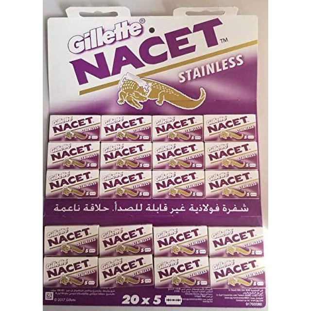 100 NACET STAINLESS Double Edge Razor Blades