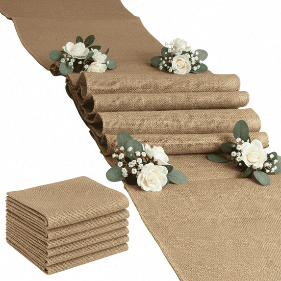 Sedona Designz Rustic Burlap Jute Table Runner 12 Inches Wide 84 Inches Long