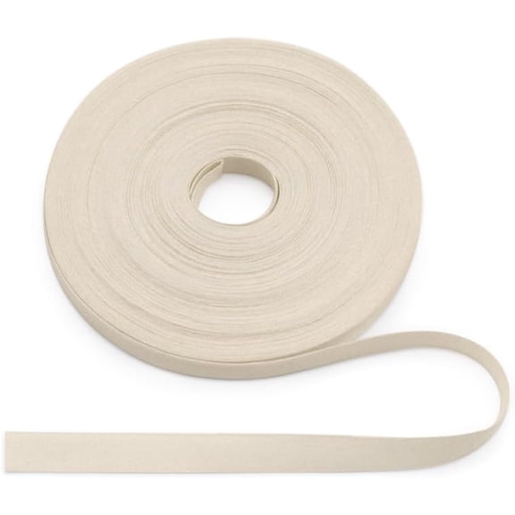 100% Natural Cotton Beige Tape 22 Yards 3/8'' Plain Weave Webbing Ribbon for Edge Binding Sewing Dressmaking Craft (Plain Beige, 3/8'' 22yards)