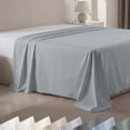 thumbnail image 1 of 100% Natural Cotton Flat Sheet Only - 600 Thread Count, Soft and Crisp, Breathable, Top Sheet Only, Premium Sateen Weave - Light Grey, Queen Size, 1 of 10
