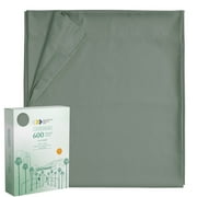 100% Natural Cotton Flat Sheet Only - 600 Thread Count, Soft and Crisp, Breathable, Hotel Luxury Top Sheet Only, Ultra Premium Sateen Weave - Sage Green, King Size